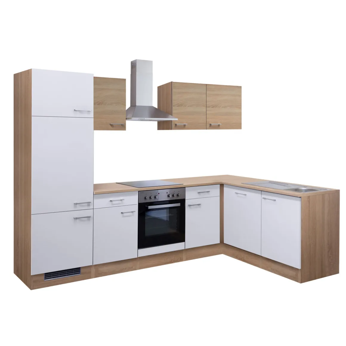 Flex-Well Winkelküche „SAMOA 2802-000“, 280x170x60 cm, weiß-sonoma eiche