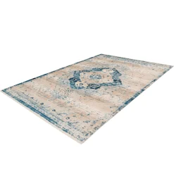 Fransenteppich Baroque 500 creme/blau