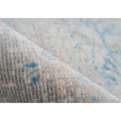 Fransenteppich „Baroque 300“, grau/türkis