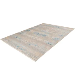 Fransenteppich „Baroque 300“, grau/türkis