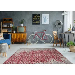 Fransenteppich „Baroque 200“, rot