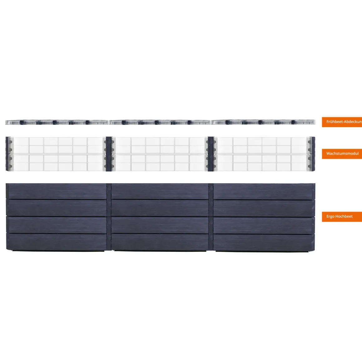 Garantia Hochbeet Ergo Quadro TurboPlus U L 80t Wood, inkl. FLORA Wassersparsystem