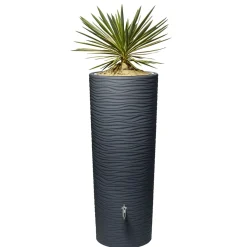 Garantia Regentonne Natura 2in1 350 Liter graphite grey inkl. Pflanzschale