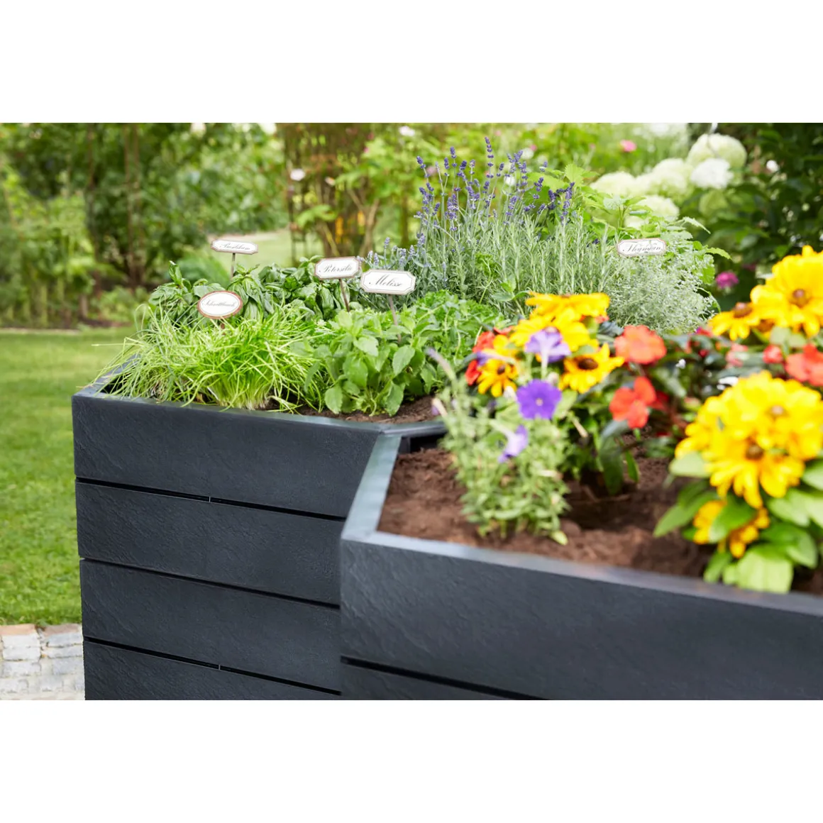 Garantia Hochbeet ERGO L 75 Stone inkl FLORA
