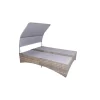 Garden Pleasure Doppelliege PESCARA Stahl, Kunststoffgeflecht, grau, schwarz