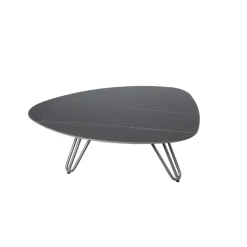 Garden Pleasure Tisch ALINA Aluminium, gesinterter Stein, schwarz