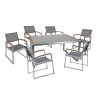 Garden Pleasure Tischgruppe AVA 7-tlg. Aluminium, Nonwood, Kunststoffgewebe
