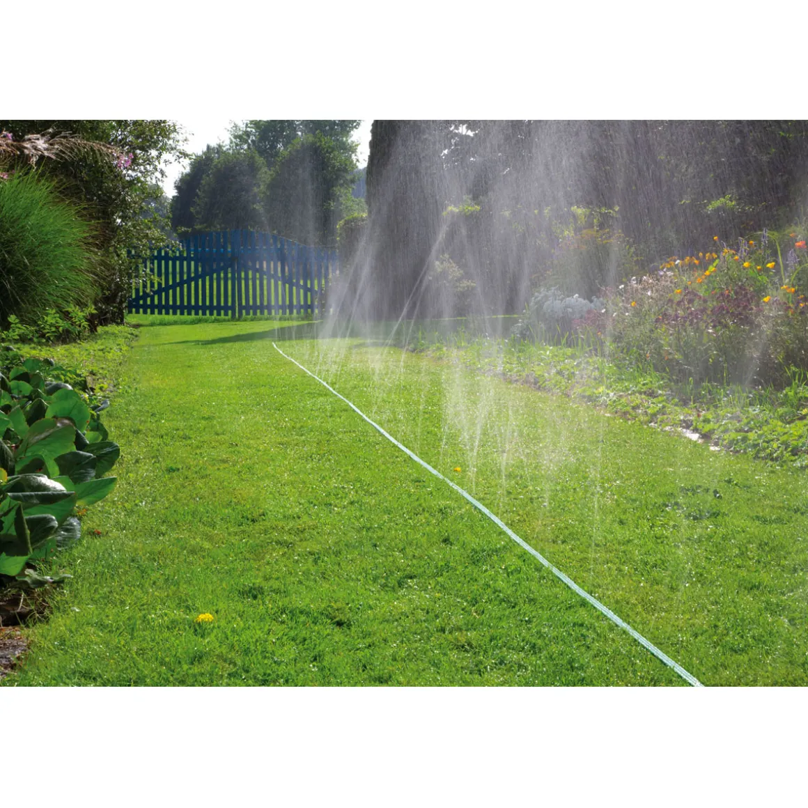 Gardena Schlauchregner mit Anschlußteilen grün