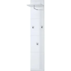 Garderobenpaneel Adison Front in Hochglanz mit Rillenfräsung 30 x 152 x 23 cm weiß
