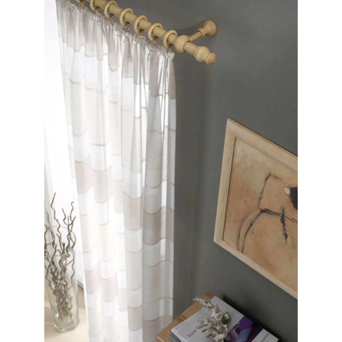 Gardinia Gardinenstange Lugano Classic Durchmesser 28 mm 250 cm Natur
