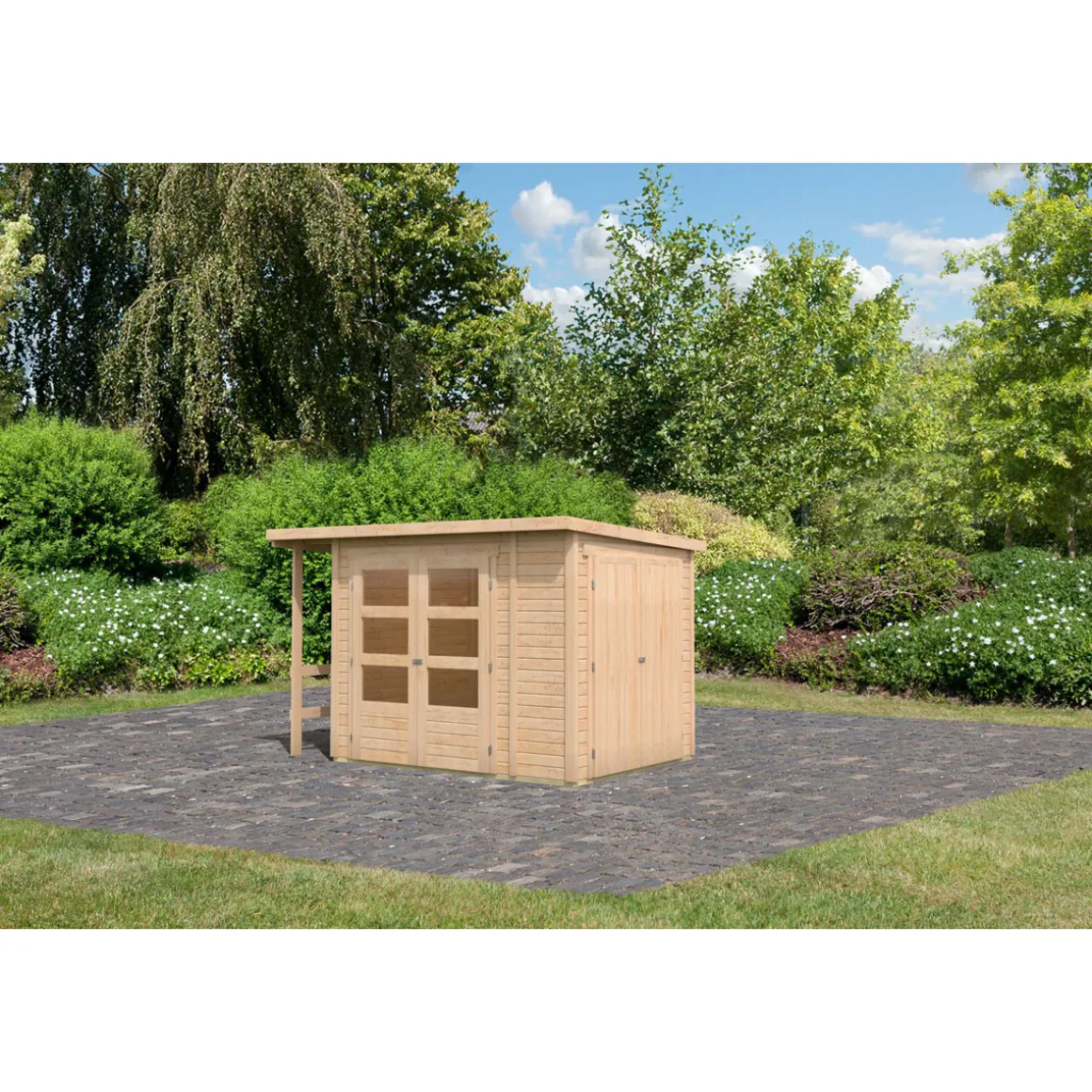Gartenhaus "Kombi Pultdach" naturbelassen