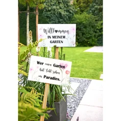 Gartenstecker Willkommen