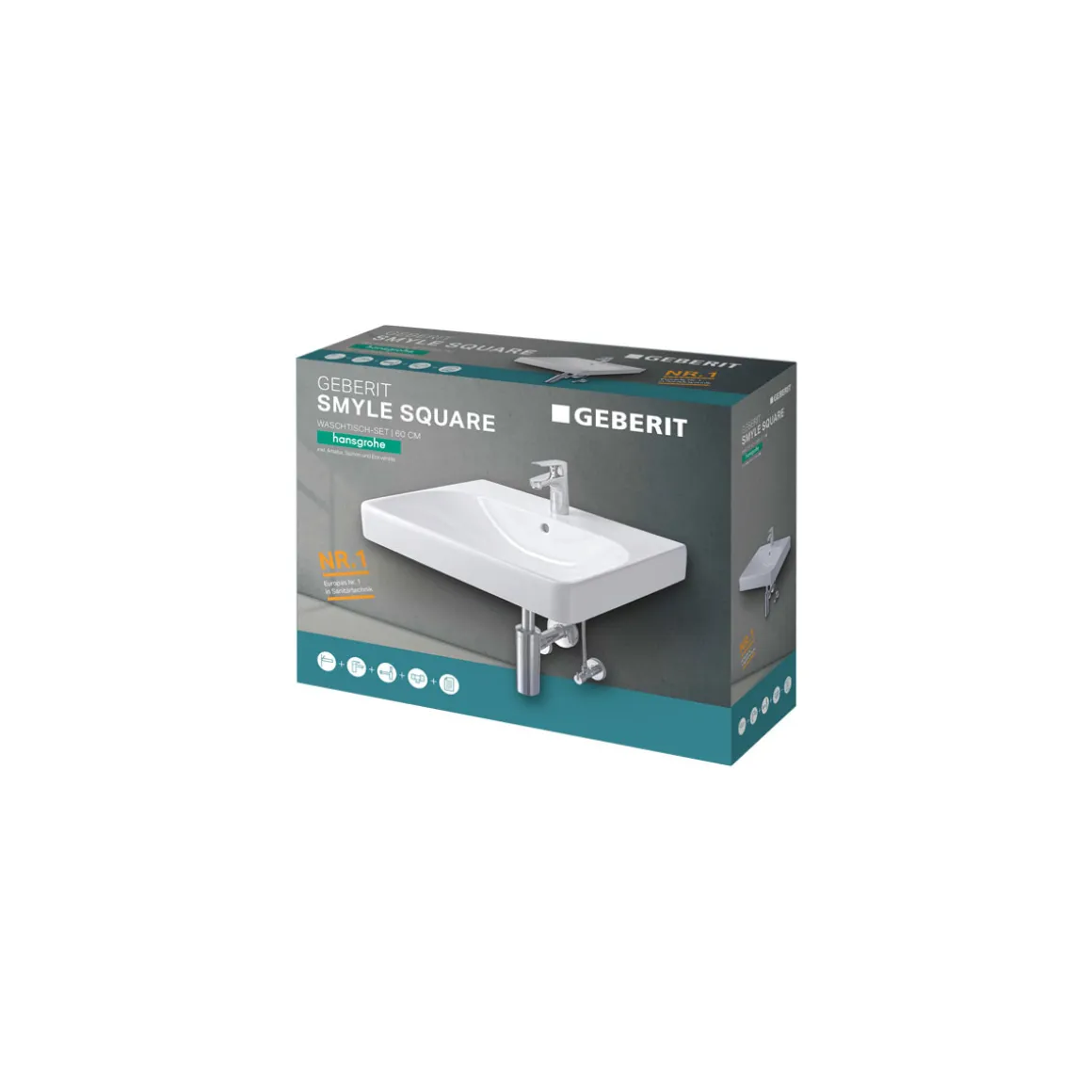 Geberit Waschtisch Smyle Square inkl Armatur 60 cm