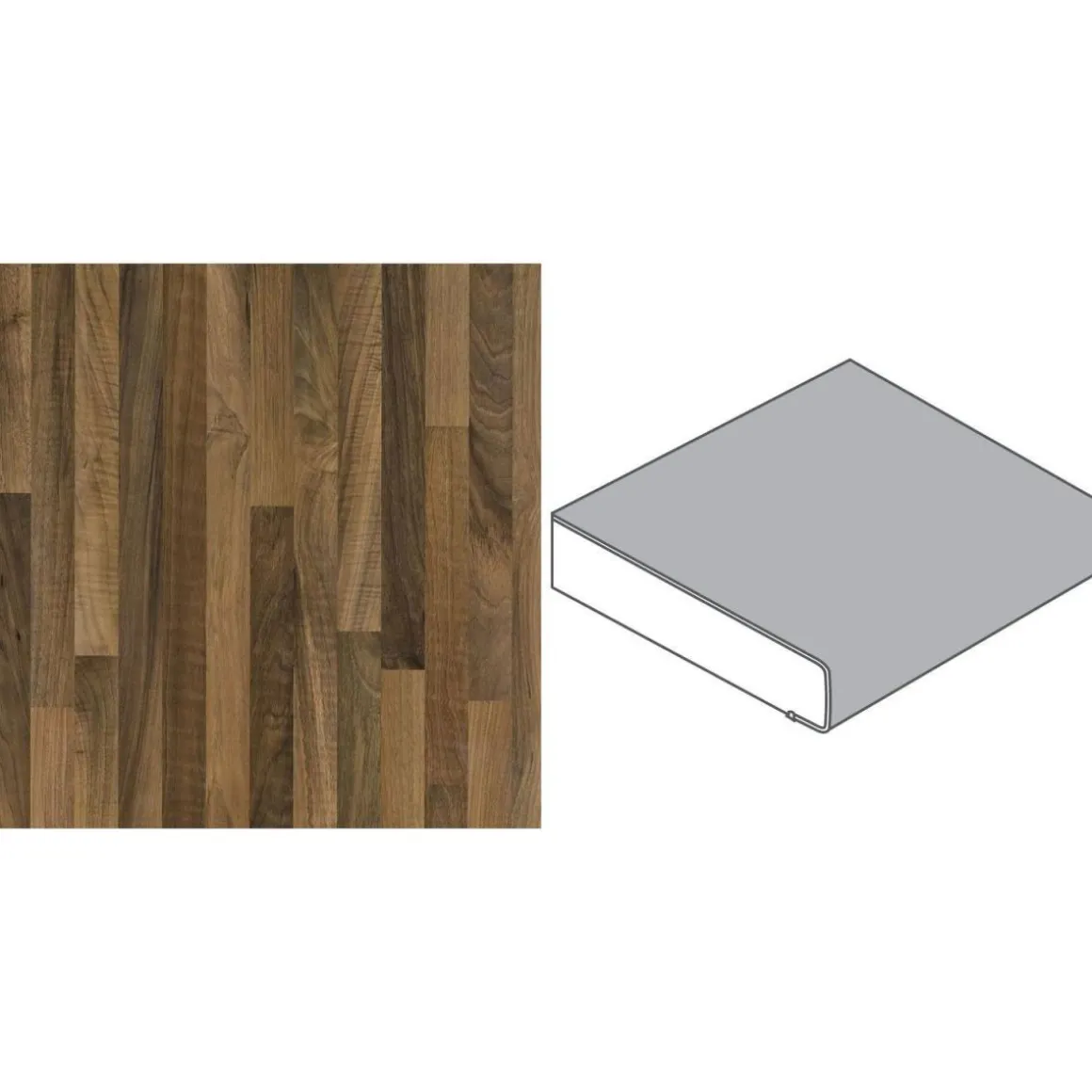 Getaelements Küchenarbeitsplatte nussbaum butcherblock hell 4100 x 600 x 39 mm