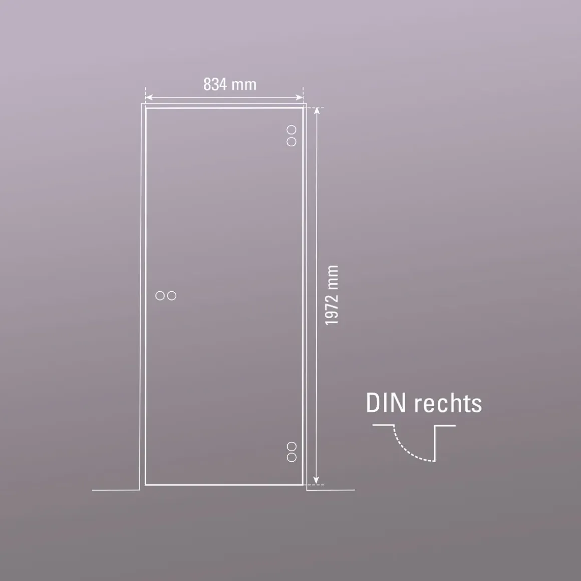 Glasdrehtür NOVA 545 83,4 x 197,2 cm Rechts