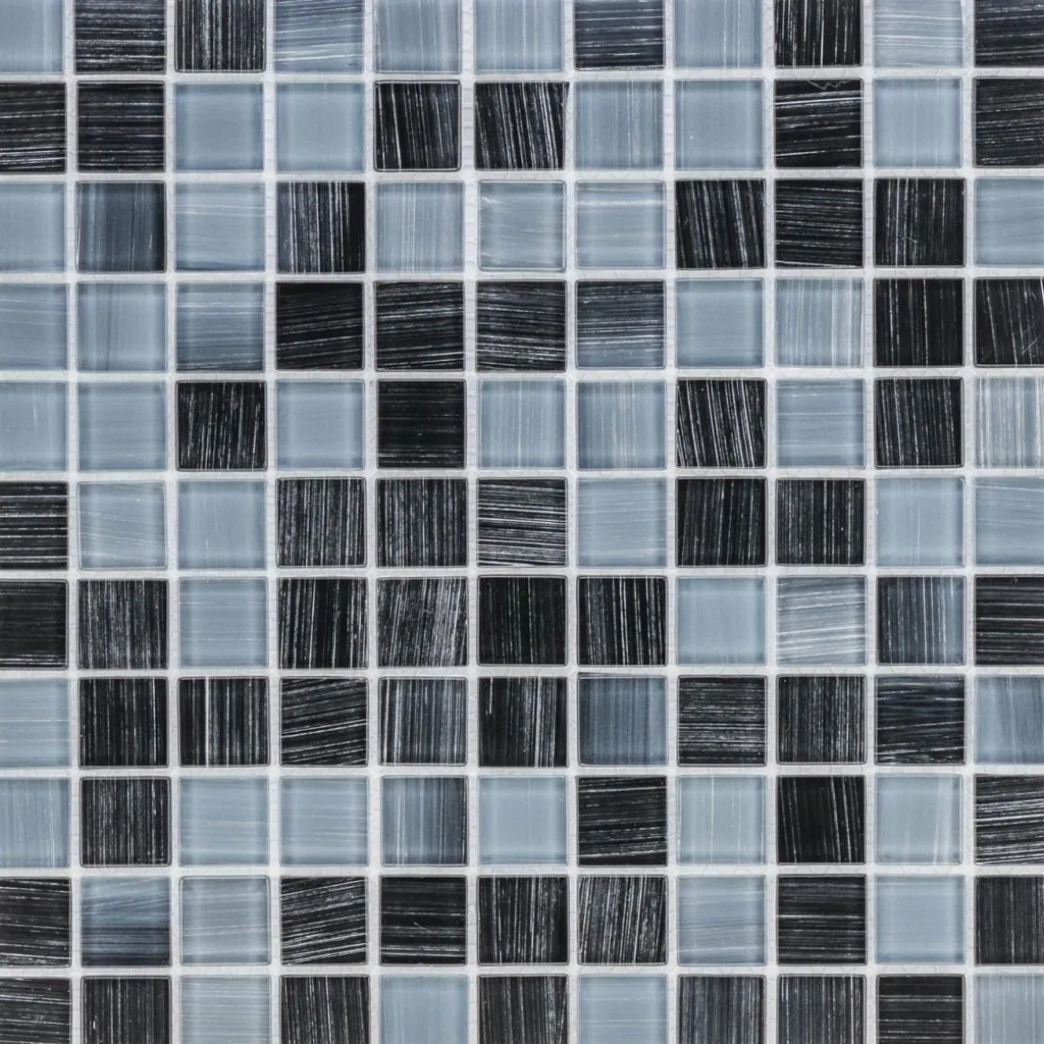 Glasmosaik Schwarz-Grau 30 x 30 x 0,4 cm