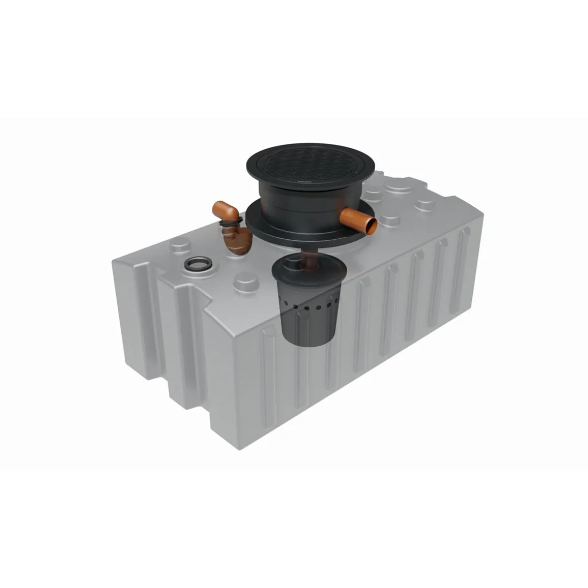 GreenLife Regenwasser-Flachtank, mit Biovitor, 2.000 L