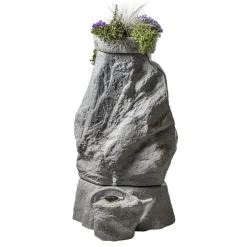 GreenLife Unterstand für den Dekor-Regenspeicher „Hinkelstein“, granitrot