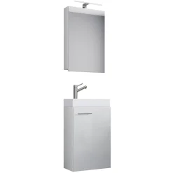 Gäste-Waschplatz Slito mit Spiegelschrank weiß