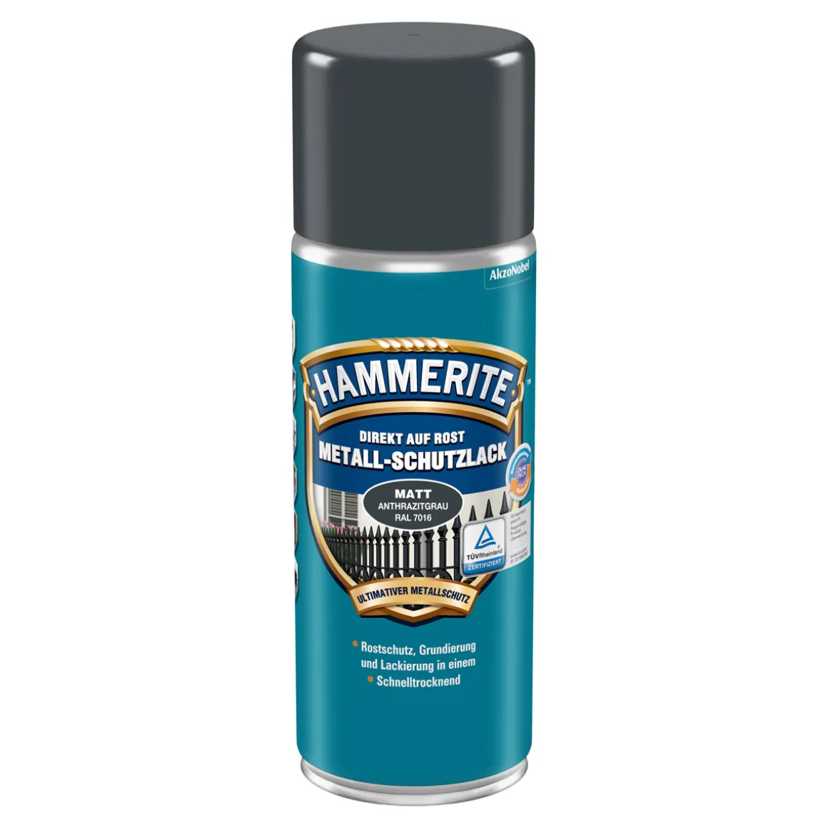 Hammerite Metall-Schutzlack matt anthrazitgrau 400 ml