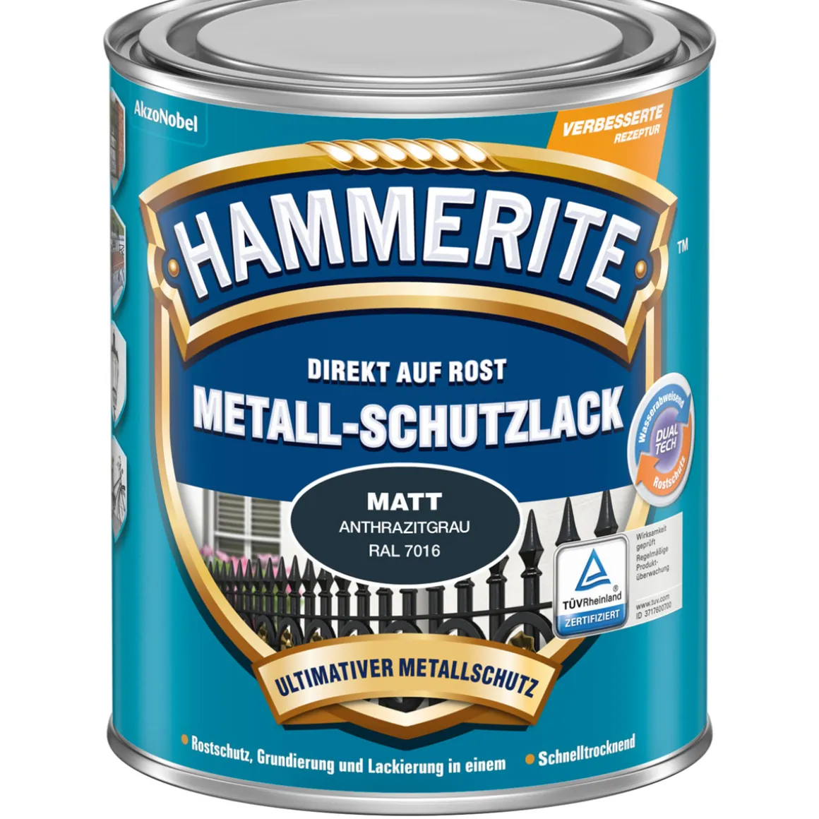 Hammerite Metallschutzlack anthrazitgrau matt 2,5 L