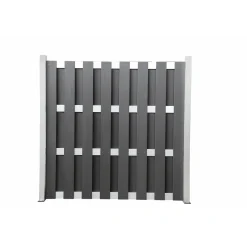 Hartmann Zaun Grundelement WPC/Alu 180x180 cm anthrazit / silber