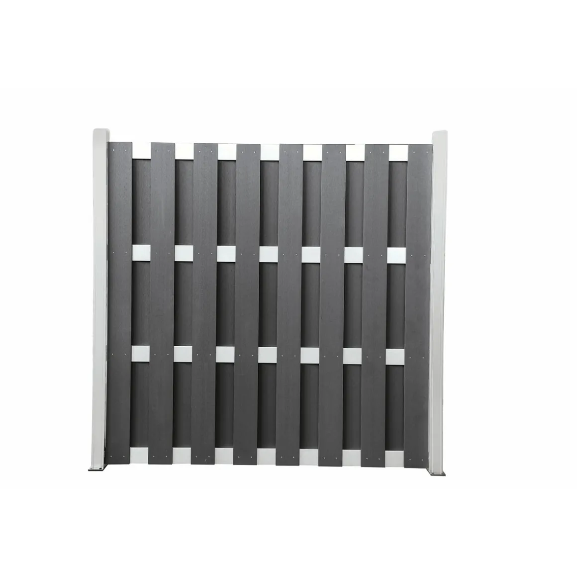 Hartmann Zaun-Grundelement WPC/Alu 180 x 180 cm anthrazit/silber
