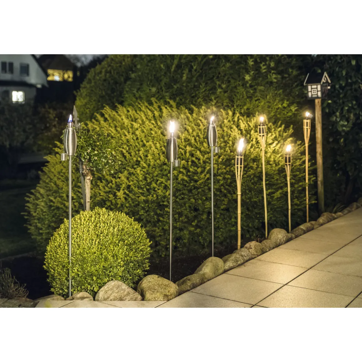 Haveson Lampenöl-Gartenfackel Edelstahl