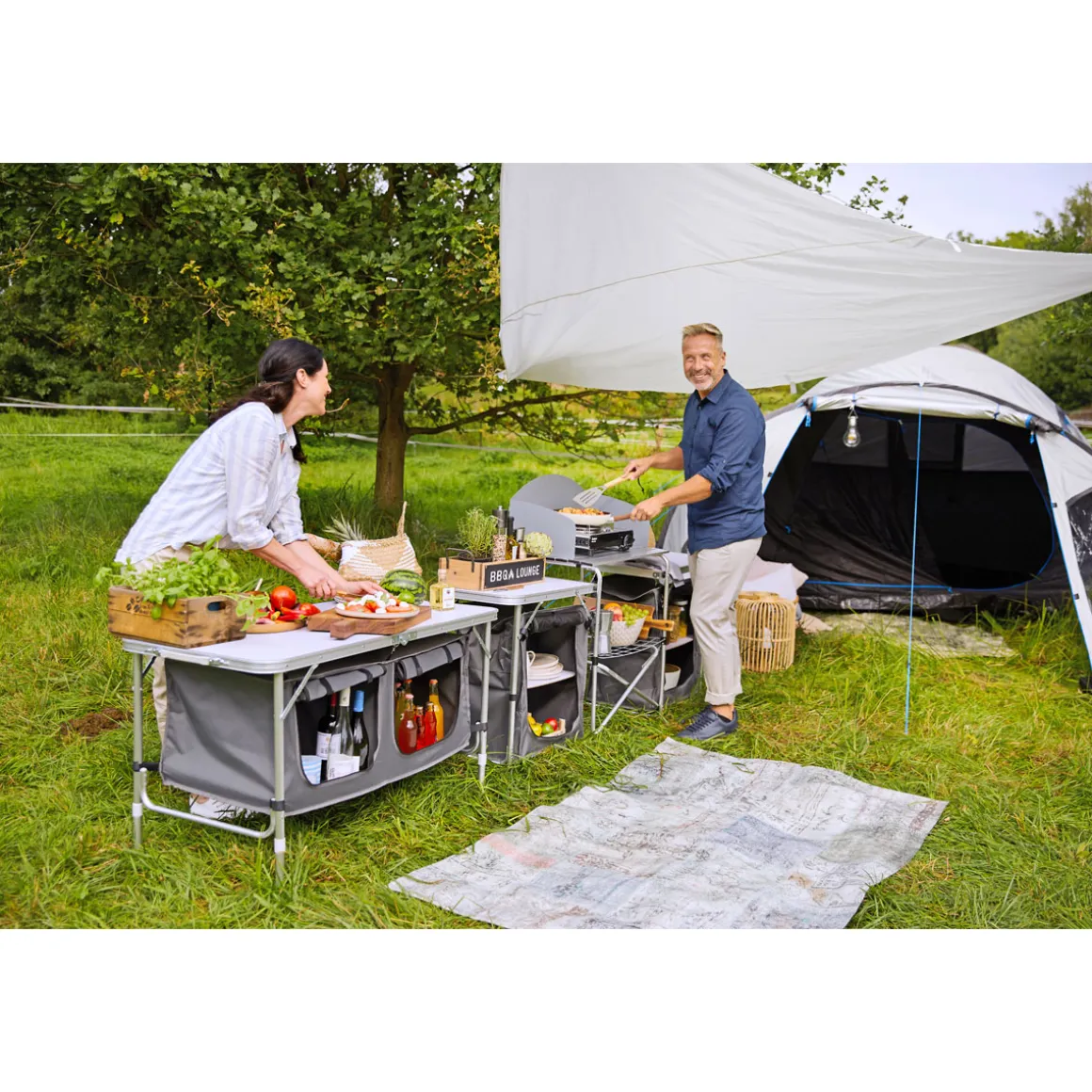 Haveson Camping-Multifunktionstisch Aluminium klappbar