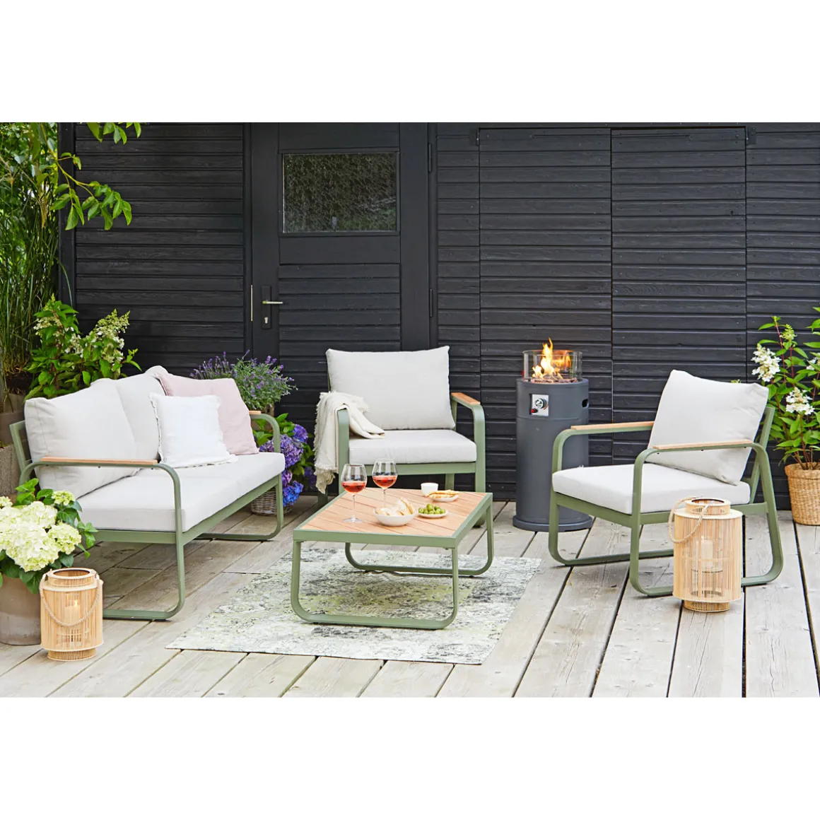 Haveson Outdoorteppich Deluxe grün/grau 120 x 180 cm