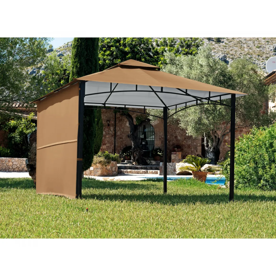 Haveson Pavillon cappuccinofarben 330 x 330 cm