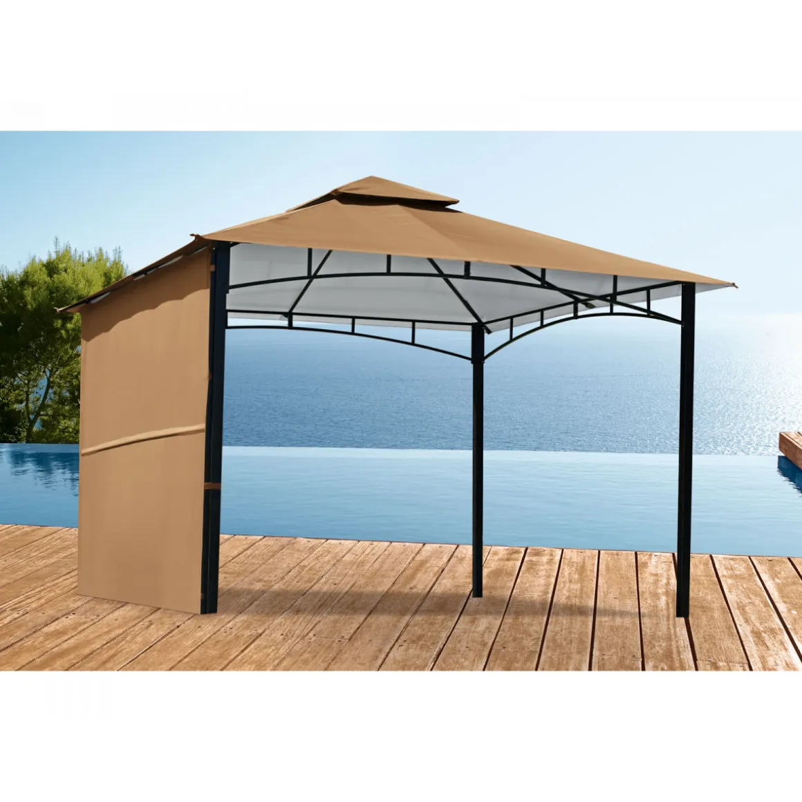 Haveson Pavillon cappuccinofarben 330 x 330 cm