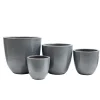 Haveson Pflanztopf Feine Rille 34 x 32 cm grau glasiert