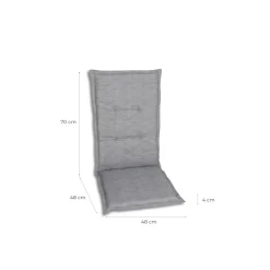 Haveson Sitzauflage Hochlehner 118x48x4cm hellgrau