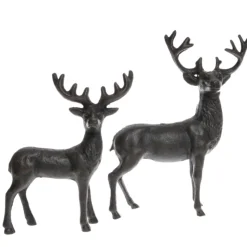 Hirschfigur stehend 20cm Gusseisen braun