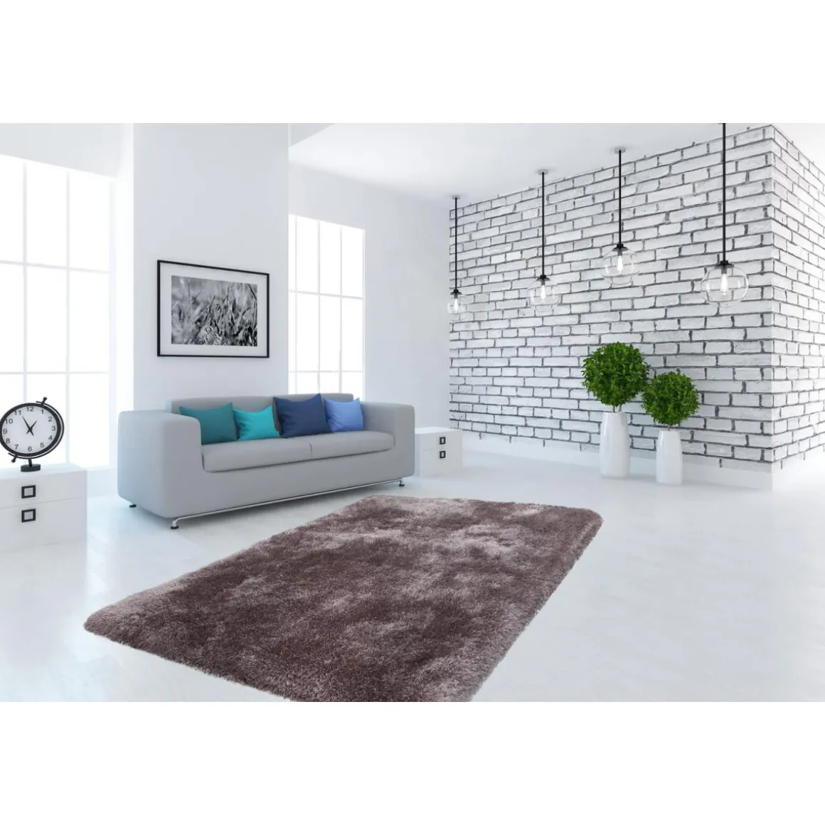 Hochflorteppich „Cosy 110 Silber“, 120x170cm