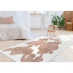 Hochflorteppich Rabbit Animal 500 taupe/weiß