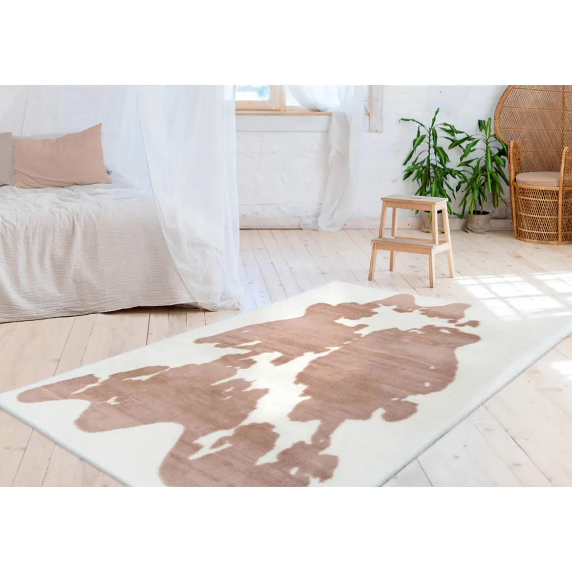 Hochflorteppich Rabbit Animal 500 taupe/weiß