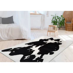 Hochflorteppich Rabbit Animal 500 schwarz/weiß
