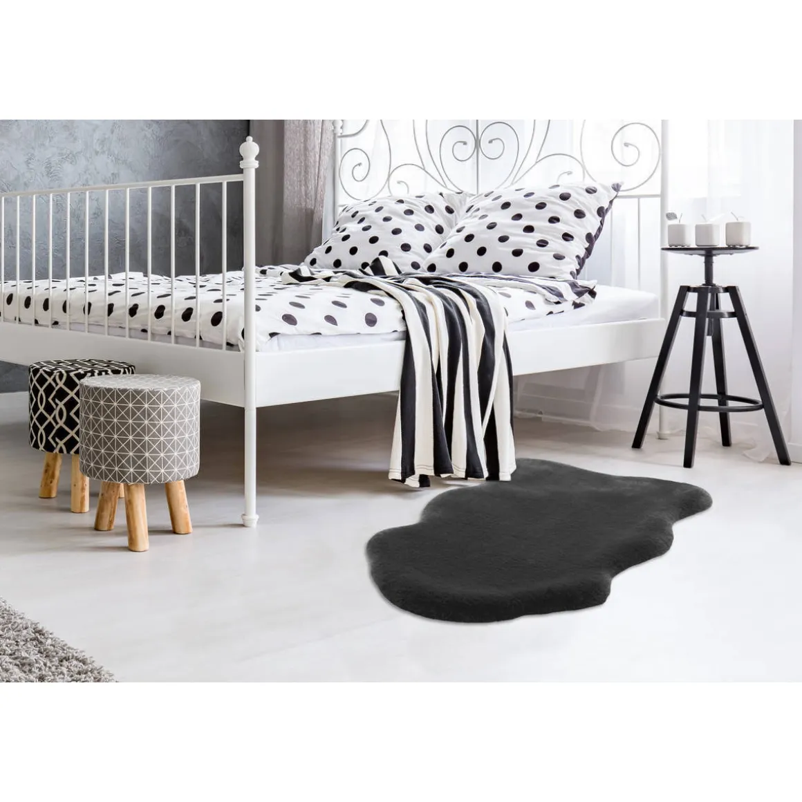 Hochflorteppich „Rabbit Sheepskin 200“, anthrazit