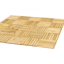 Holzfliese Kiefer geriffelt braun 50 x 50 cm