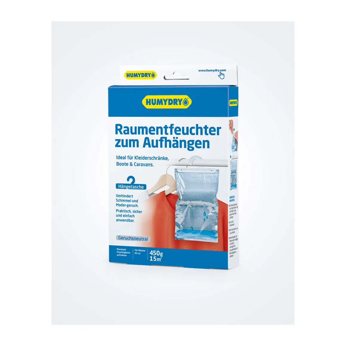 Humydry Raumentfeuchter Schrankentfeuchter zum Aufhängen 450 g