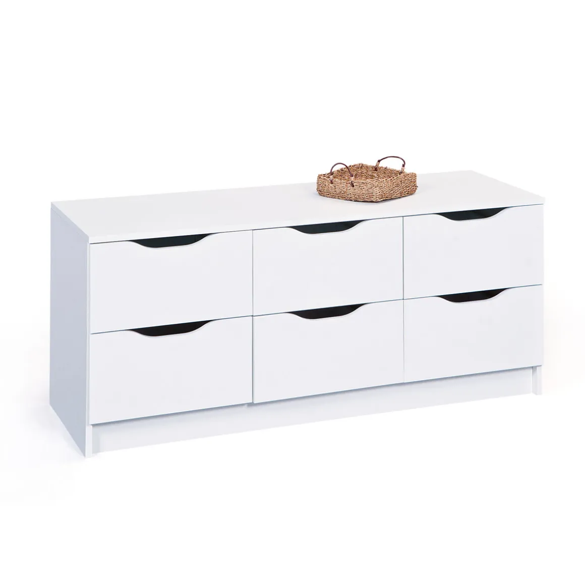 Inter Link Kommode „Westphalen 6-B“, weiß, 6 Schubladen, 122x50x40 cm