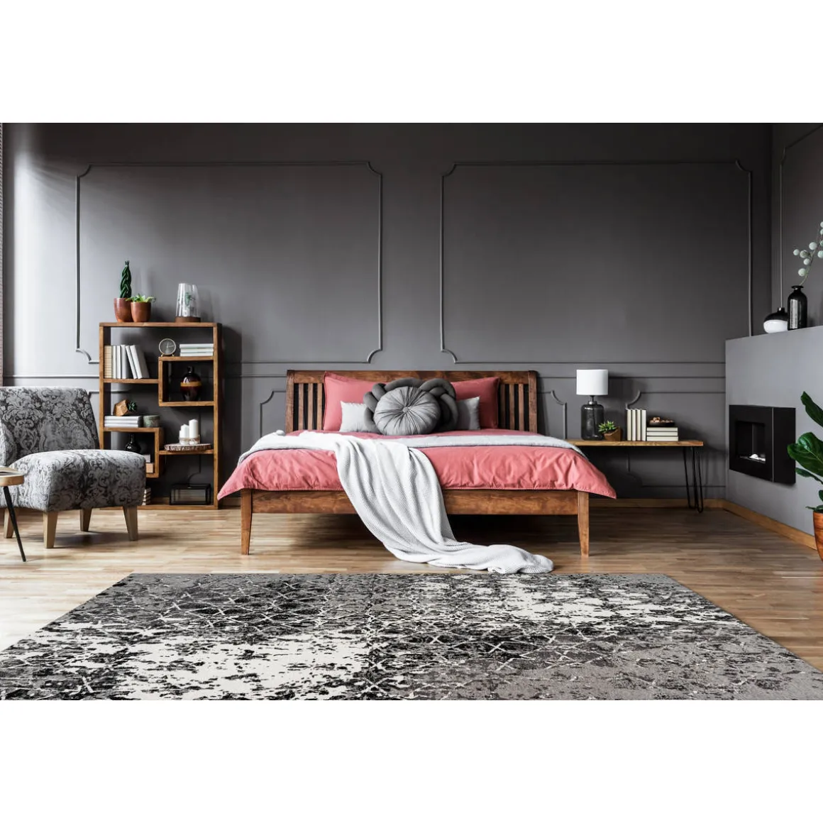 Jacquard-Teppich Iglesia 100 grau