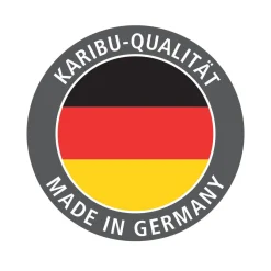 Karibu Blockbohlenhaus Kastorf 6 naturbelassen mit Anbaudach und Seiten