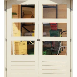 Karibu Blockbohlenhaus Rhein 2 186 x 186 cm terragrau