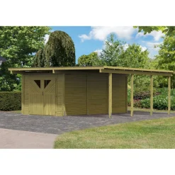 Karibu Doppelcarport Eco 2 Variante A inklusive Abstellraum