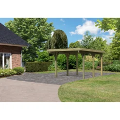 Karibu Einzelcarport Classic 1 Variante A ohne Einfahrtsbogen