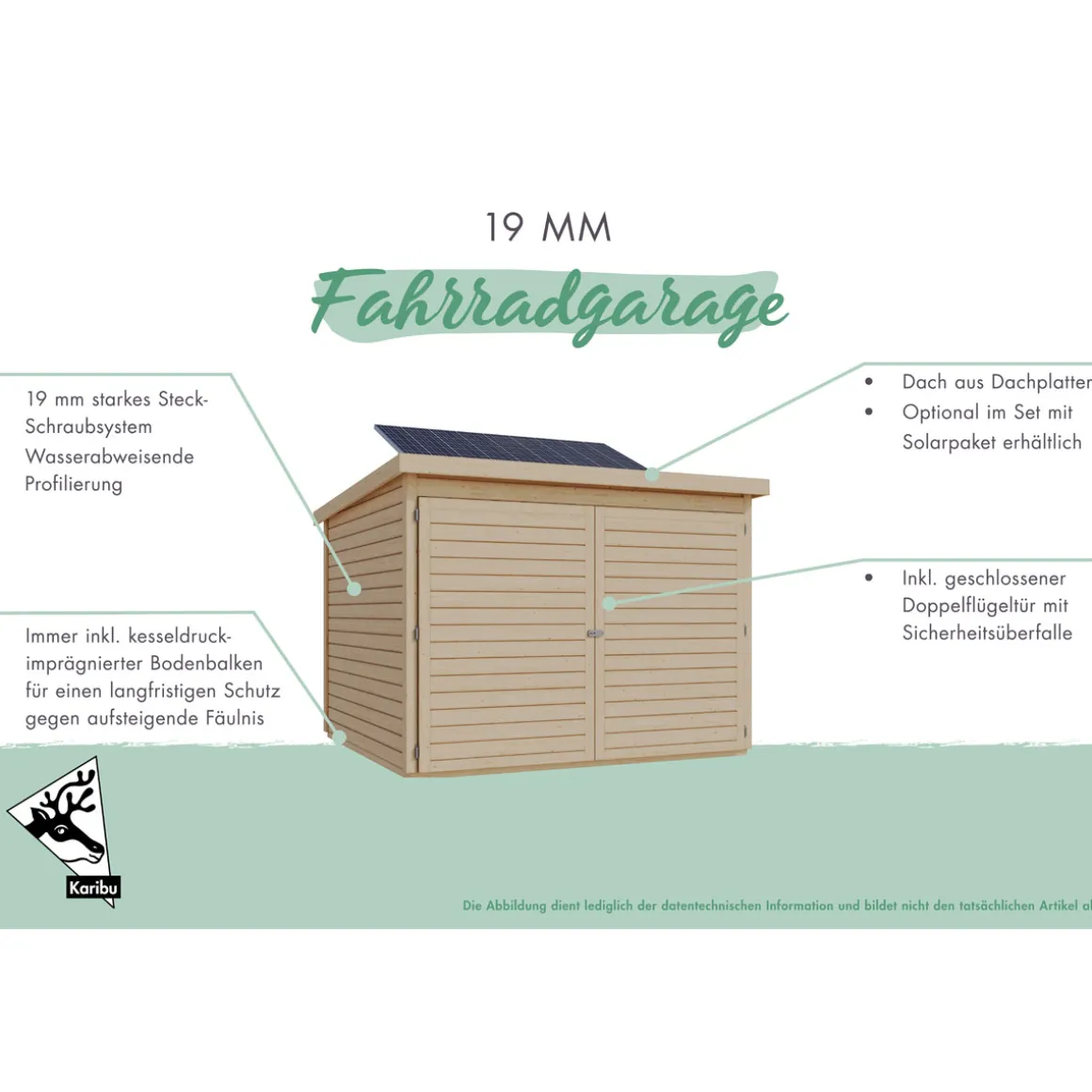 Karibu Fahrradgarage naturbelassen 163 x 217 cm