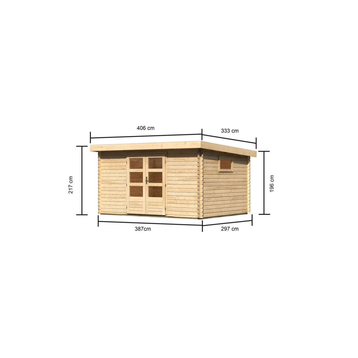 Karibu Gartenhaus Trittau 5 naturbelassen